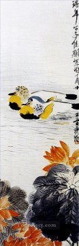 Pato mandarín Qi Baishi chino tradicional Pinturas al óleo